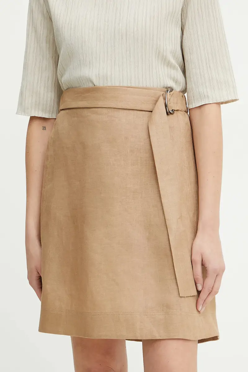 Max Mara Leisure gonna di lino colore marrone 2516101018600