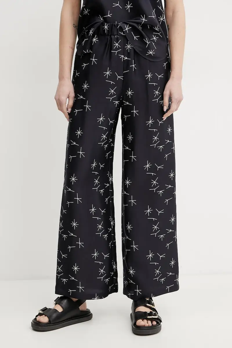 Max Mara Leisure pantaloni in seta donna colore blu navy 2516131027600