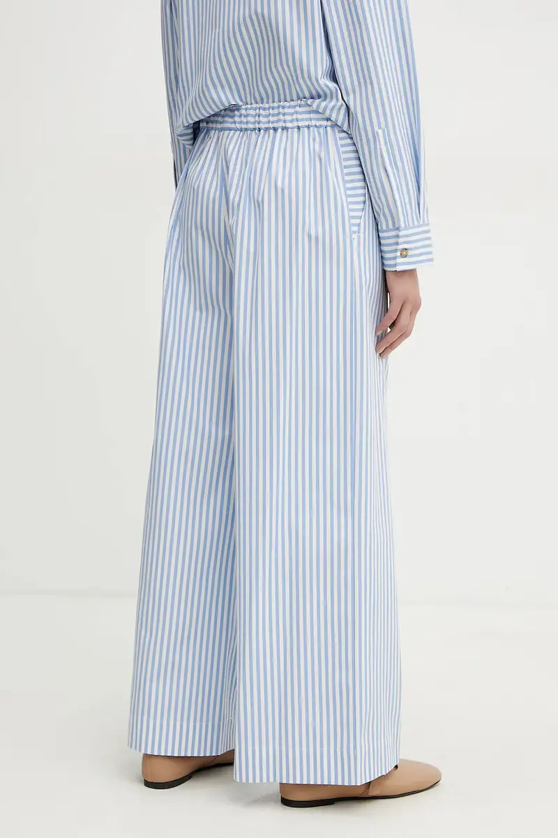 pantaloni in cotone donna colore blu 2516131028600 miniatura 3