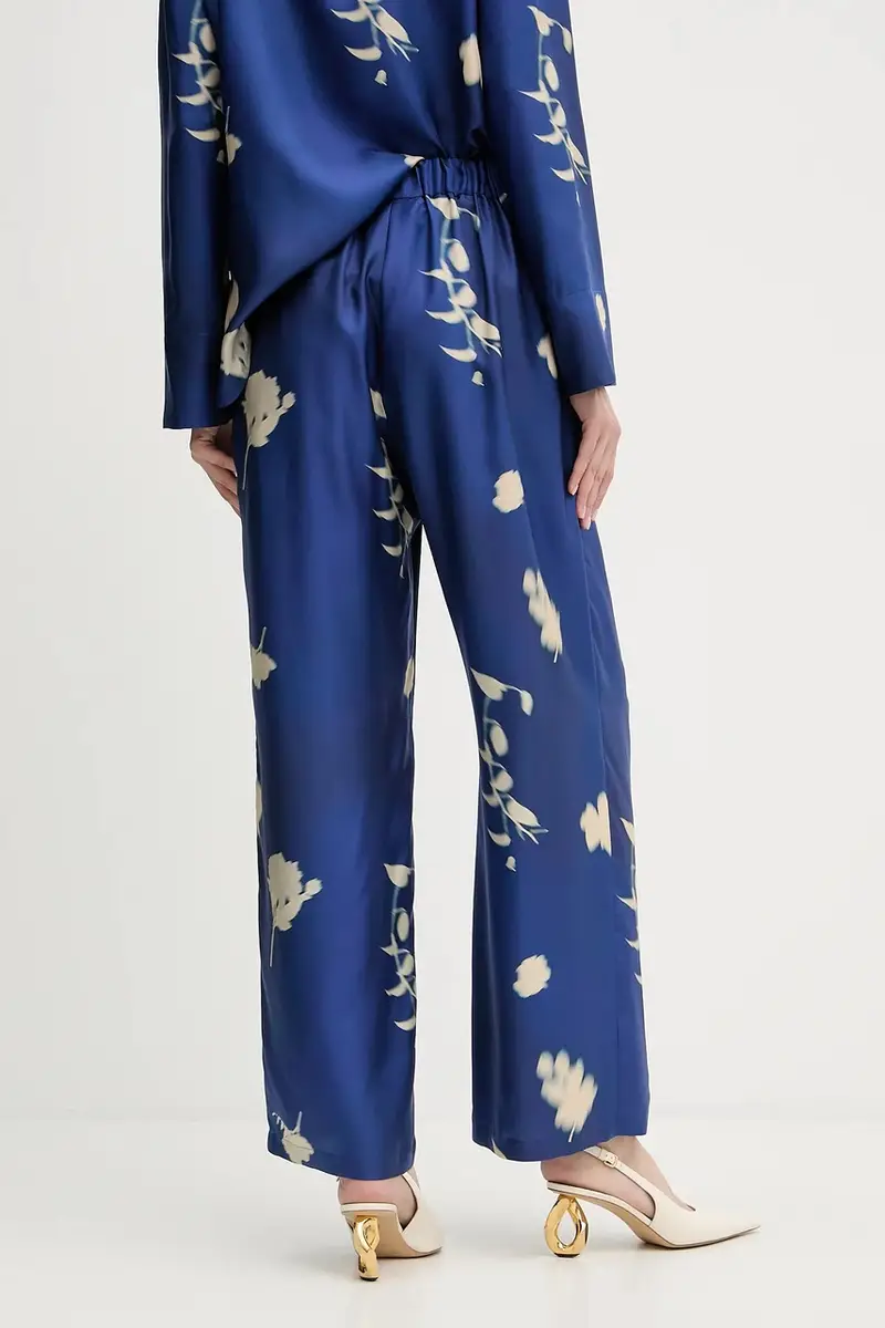 pantaloni in seta HELGA donna colore blu 2526136037600 miniatura 3