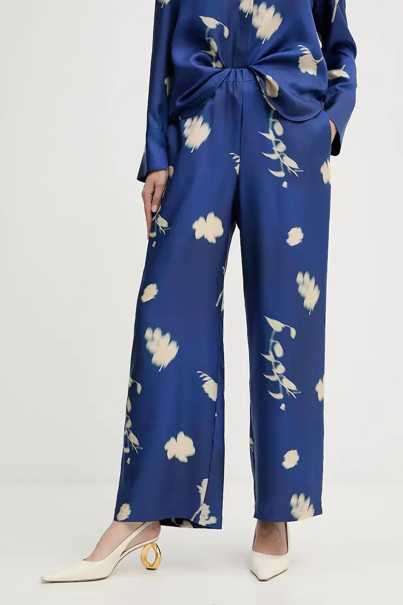 pantaloni in seta HELGA donna colore blu 2526136037600