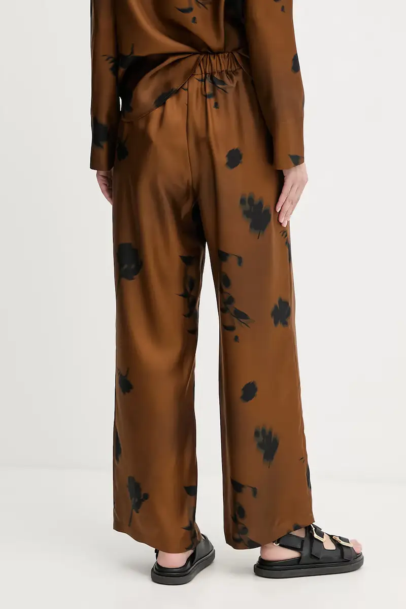 pantaloni in seta HELGA donna colore marrone 2526136037600 miniatura 2
