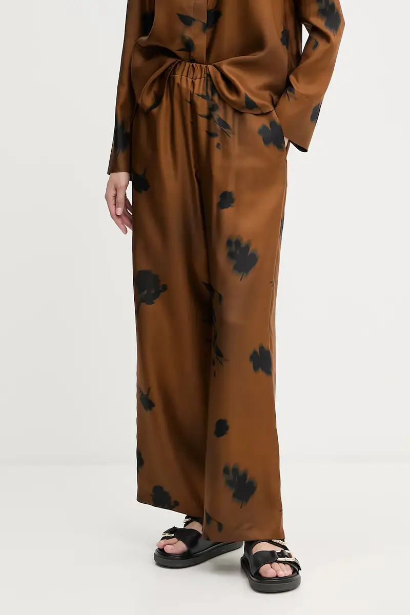 pantaloni in seta HELGA donna colore marrone 2526136037600