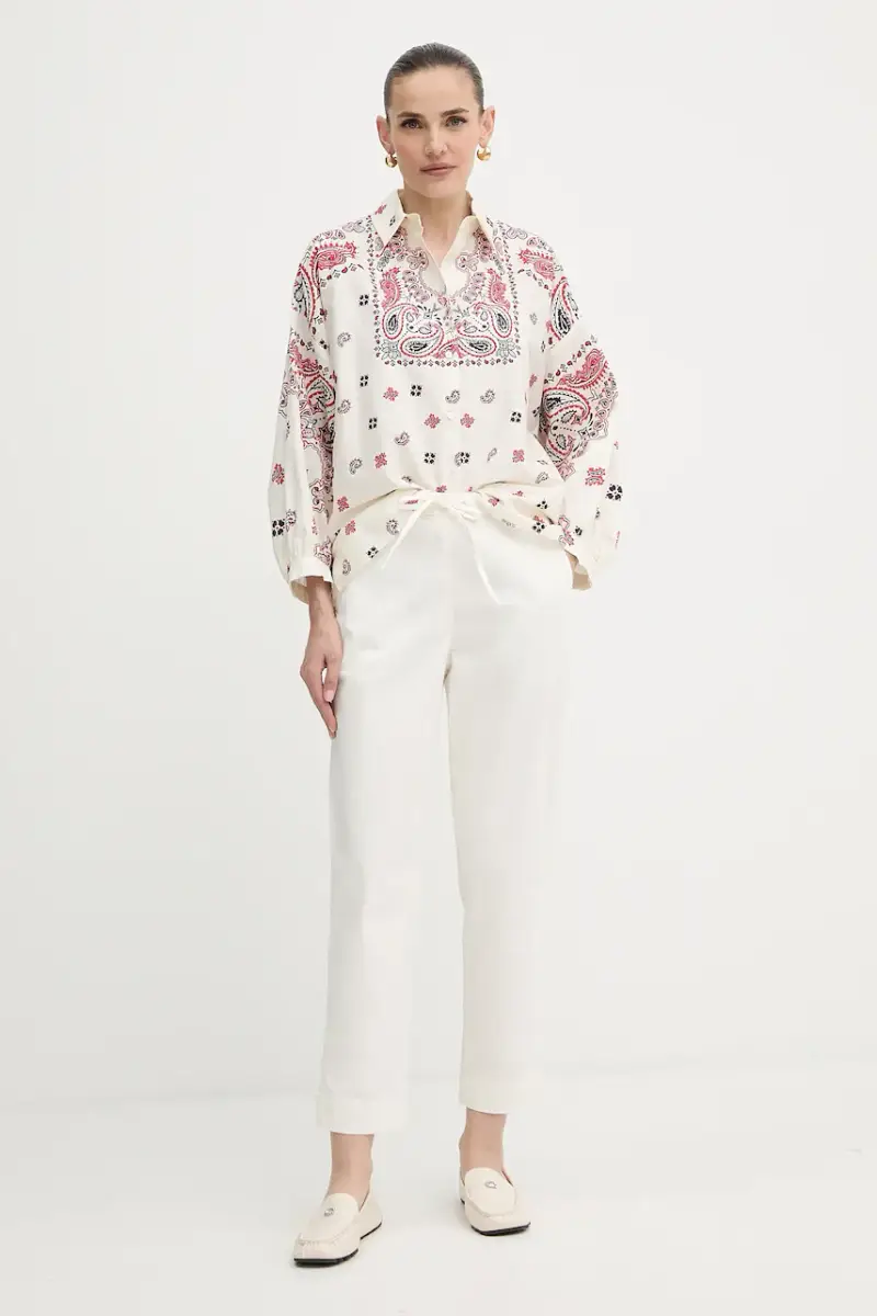 pantaloni MARA donna colore bianco 2526136017600 Beige miniatura 2