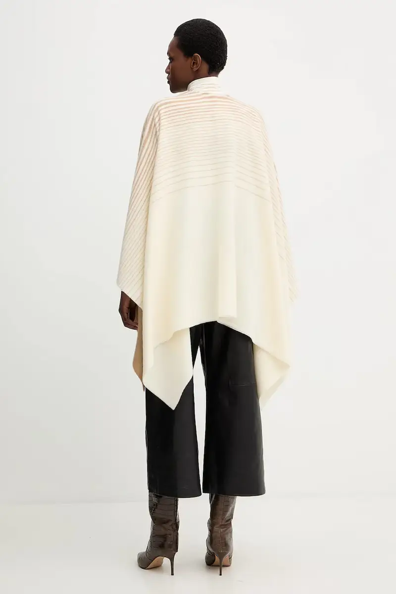 poncho in contone BRENTA colore beige 2526546028600 miniatura 3