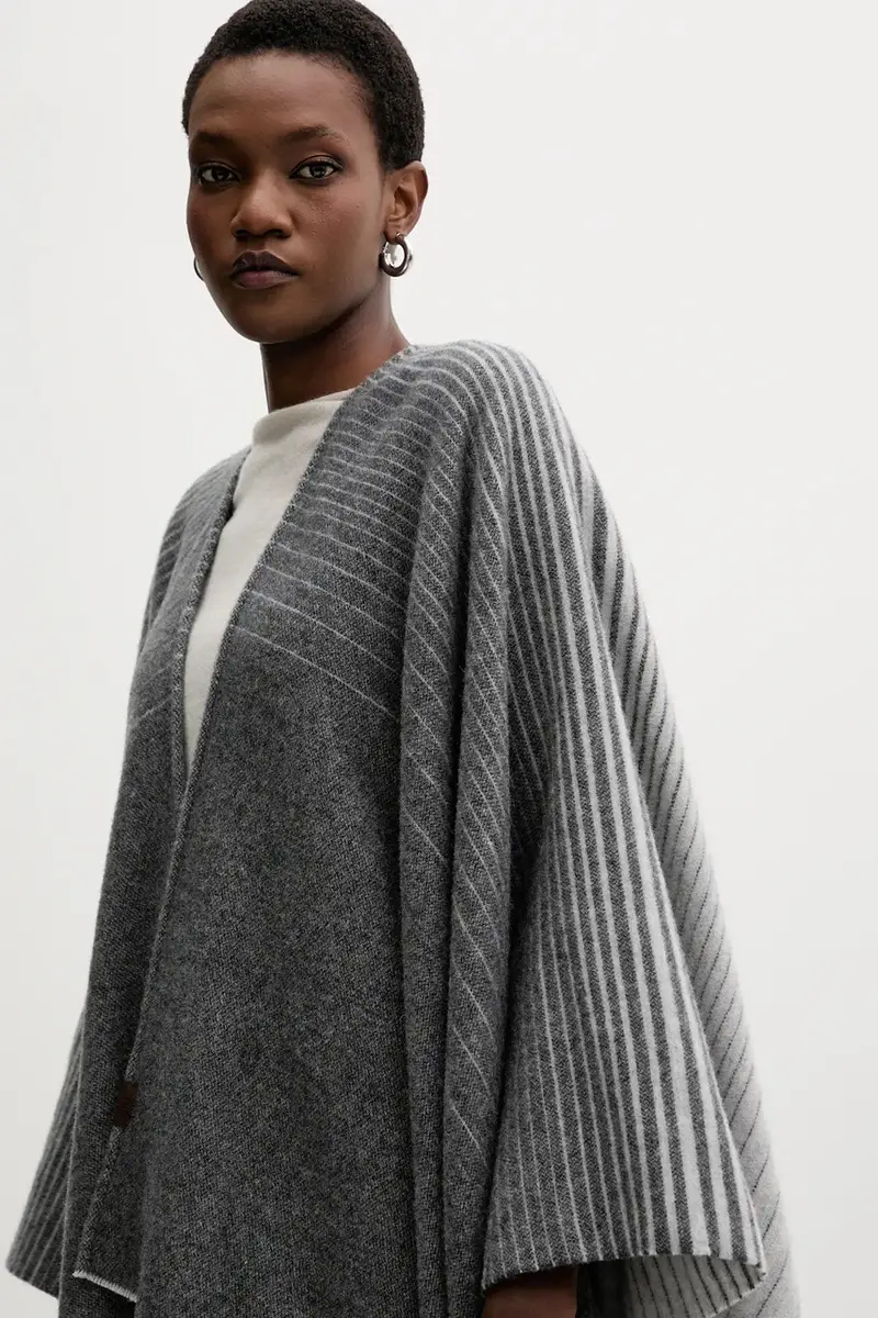 poncho in contone BRENTA colore grigio 2526546028600 miniatura 4