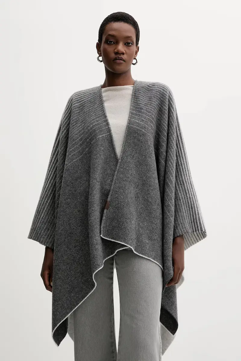 poncho in contone BRENTA colore grigio 2526546028600