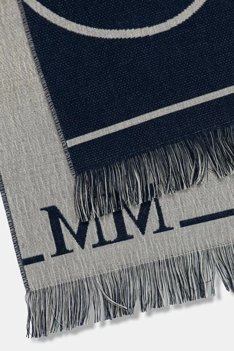 sciarpa con aggiunta di lana CORONA donna colore blu navy 2526546027600 miniatura 2