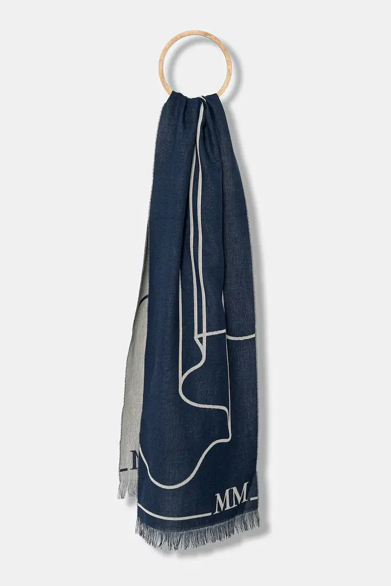 sciarpa con aggiunta di lana CORONA donna colore blu navy 2526546027600