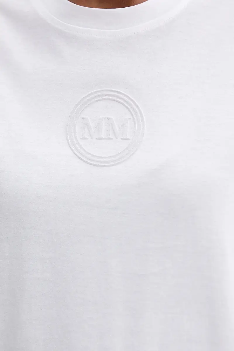 top a maniche lunghe in cotone SORRISO colore bianco 2526946068600 miniatura 5