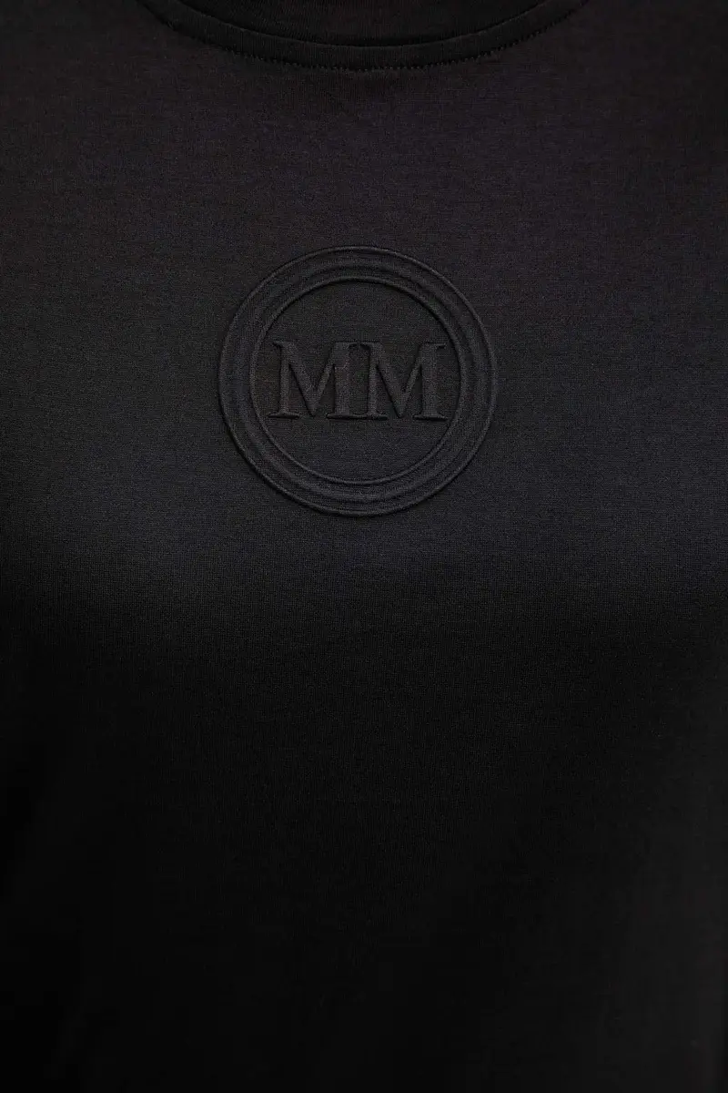 top a maniche lunghe in cotone SORRISO colore nero 2526946068600 miniatura 5