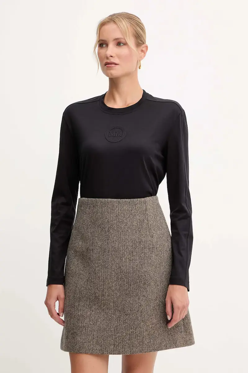 top a maniche lunghe in cotone SORRISO colore nero 2526946068600