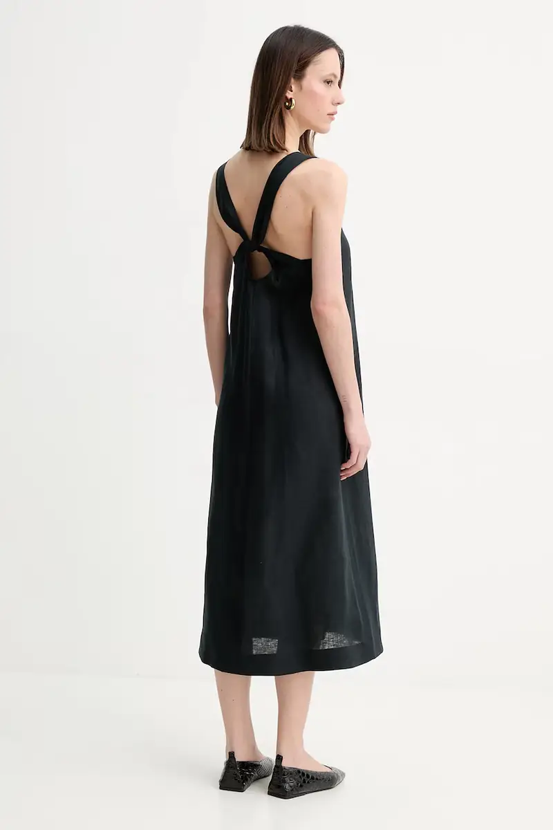 vestito di lino colore nero 2516221018600 miniatura 3