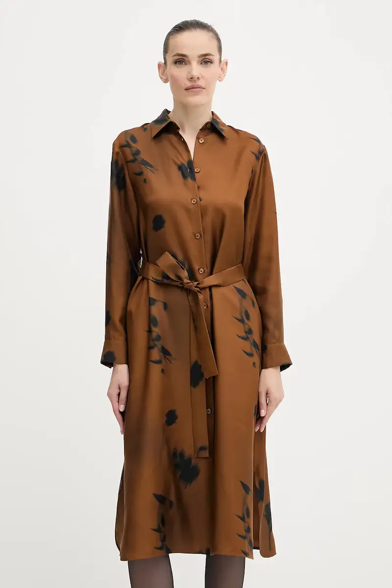 vestito in seta JADI colore marrone 2526226017600 miniatura 3