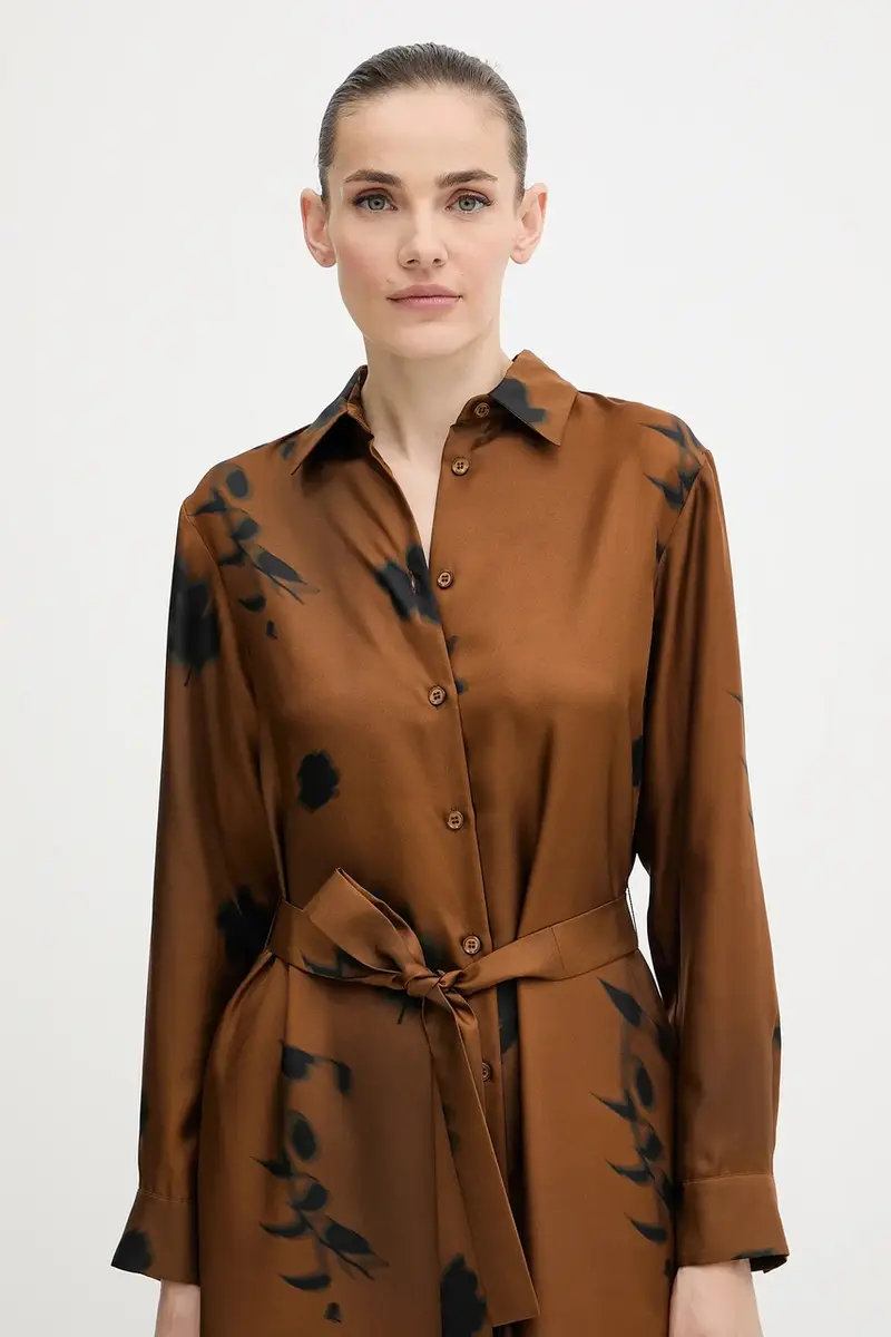 vestito in seta JADI colore marrone 2526226017600 miniatura 4