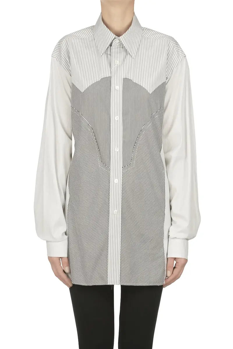 Camicia patchwork a righe