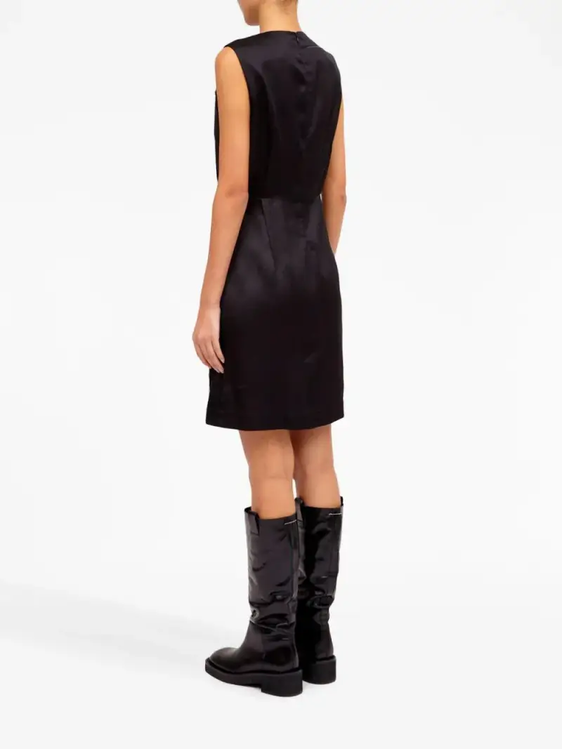 Abito Donna Nero Poliestere miniatura 4