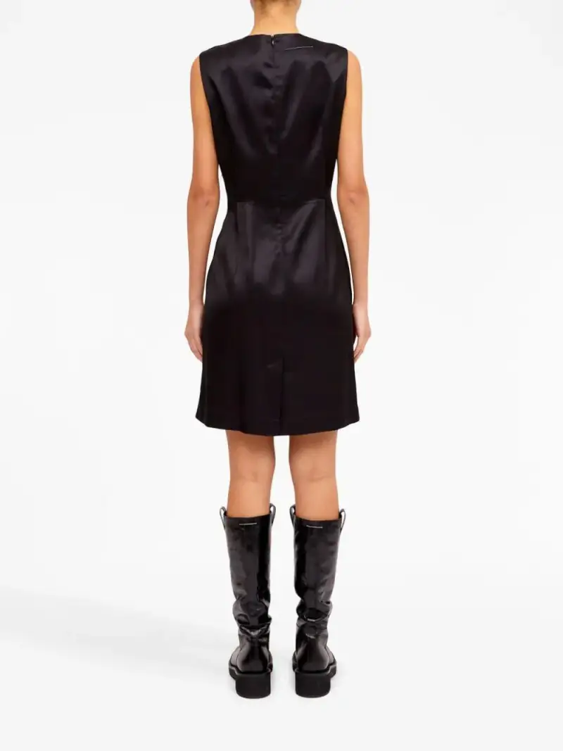 Abito Donna Nero Poliestere miniatura 5