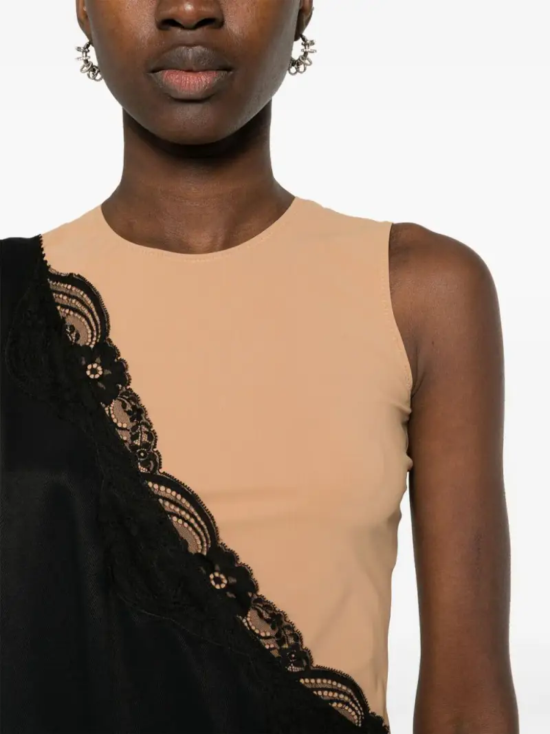 Abito nero/beige dettagli in pizzo miniatura 2