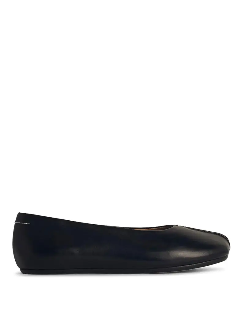 Ballerine in pelle nera Nero