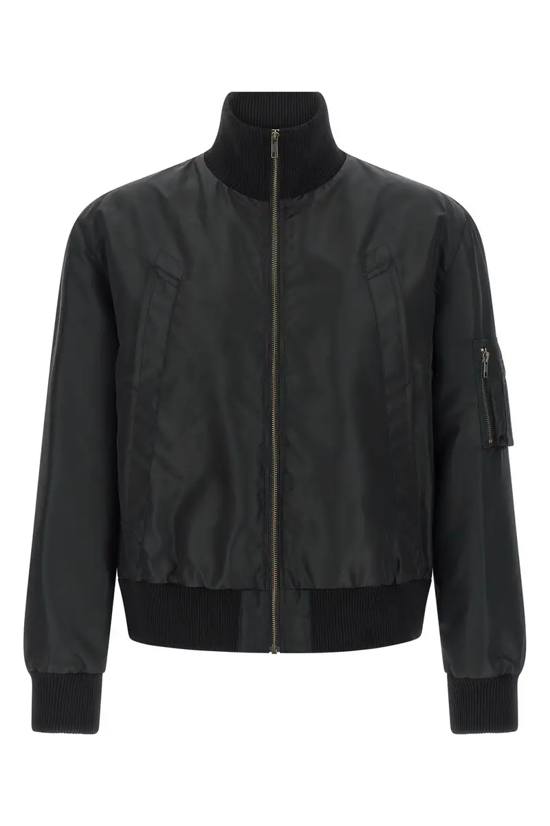 Bomber 'White Stitch Line' Nero