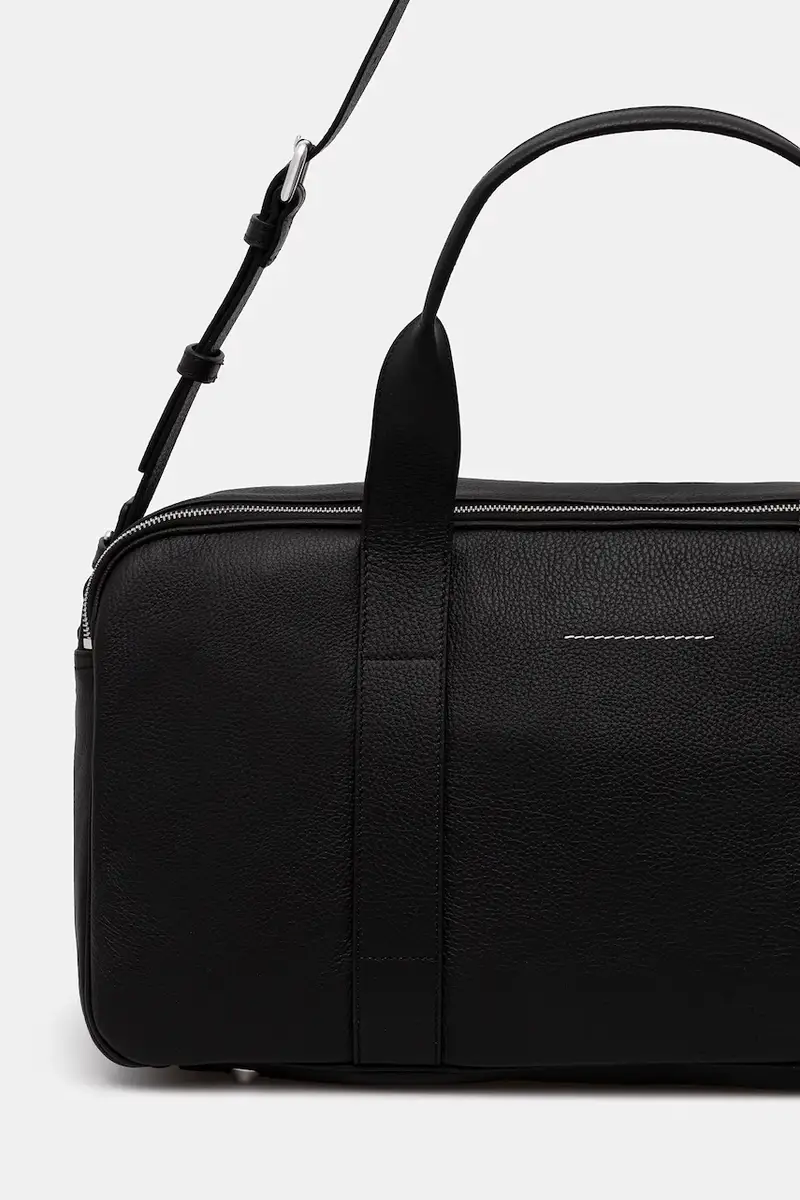 borsa in pelle Nero miniatura 3