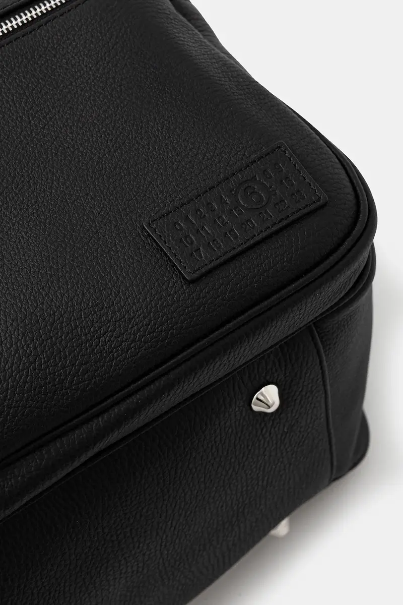 borsa in pelle Nero miniatura 4