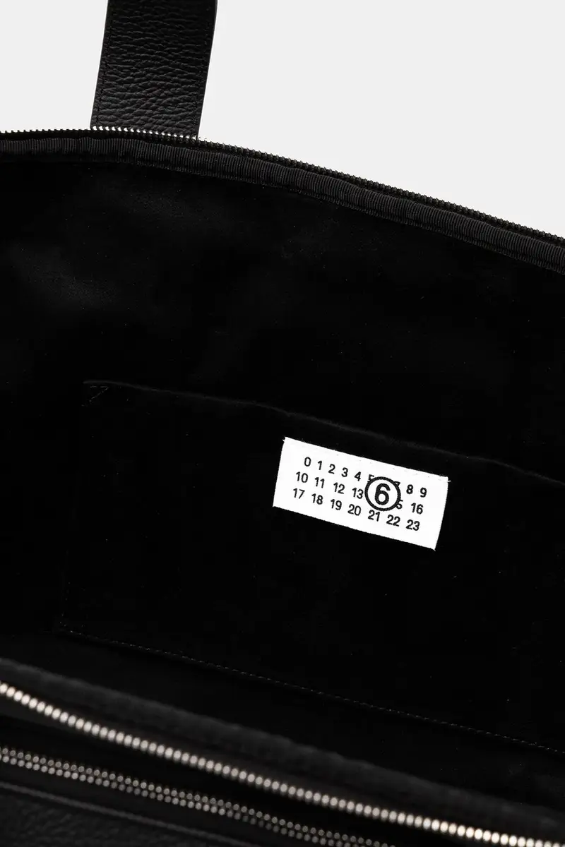 borsa in pelle Nero miniatura 5