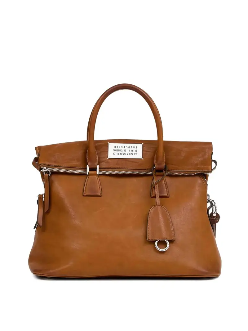 Borsa media in pelle Beige