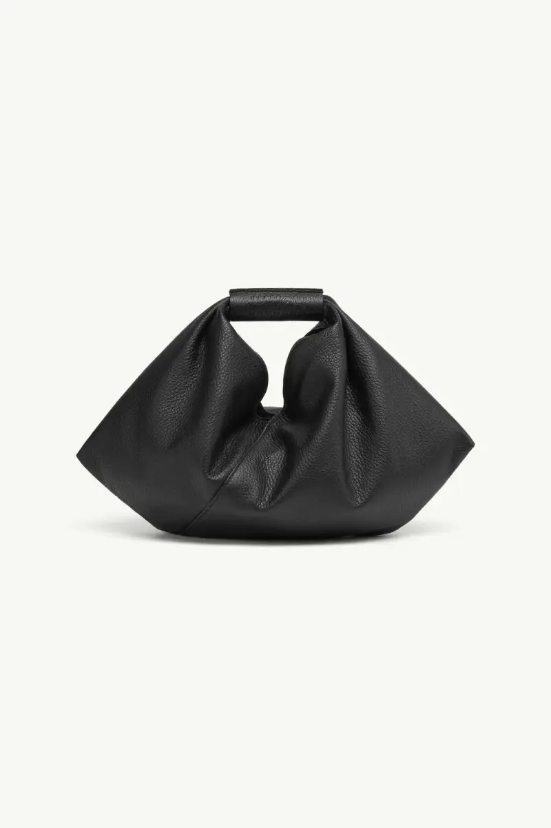Borsa MM6 a mano in pelle Japanese Draped Mini nera