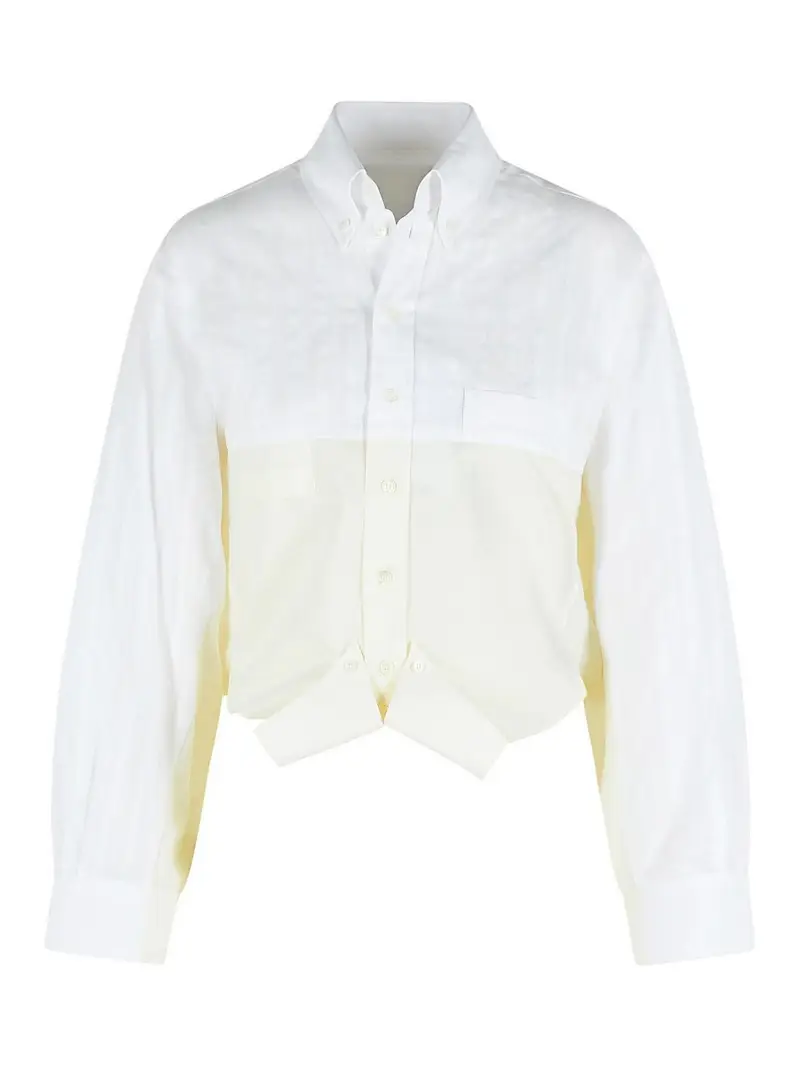 Camicia in cotone effetto specchio bianco