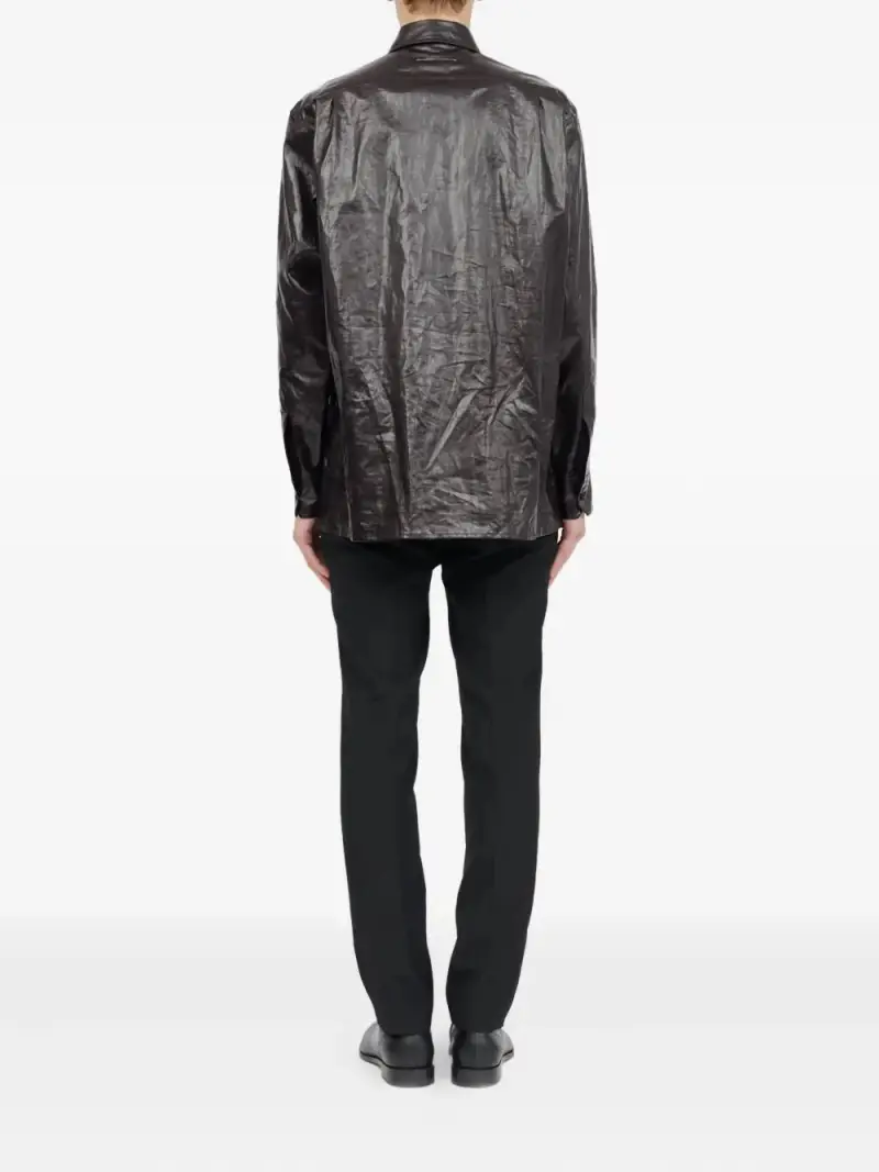 Mm6 Maison Margiela Maglia nera in lino miniatura 3