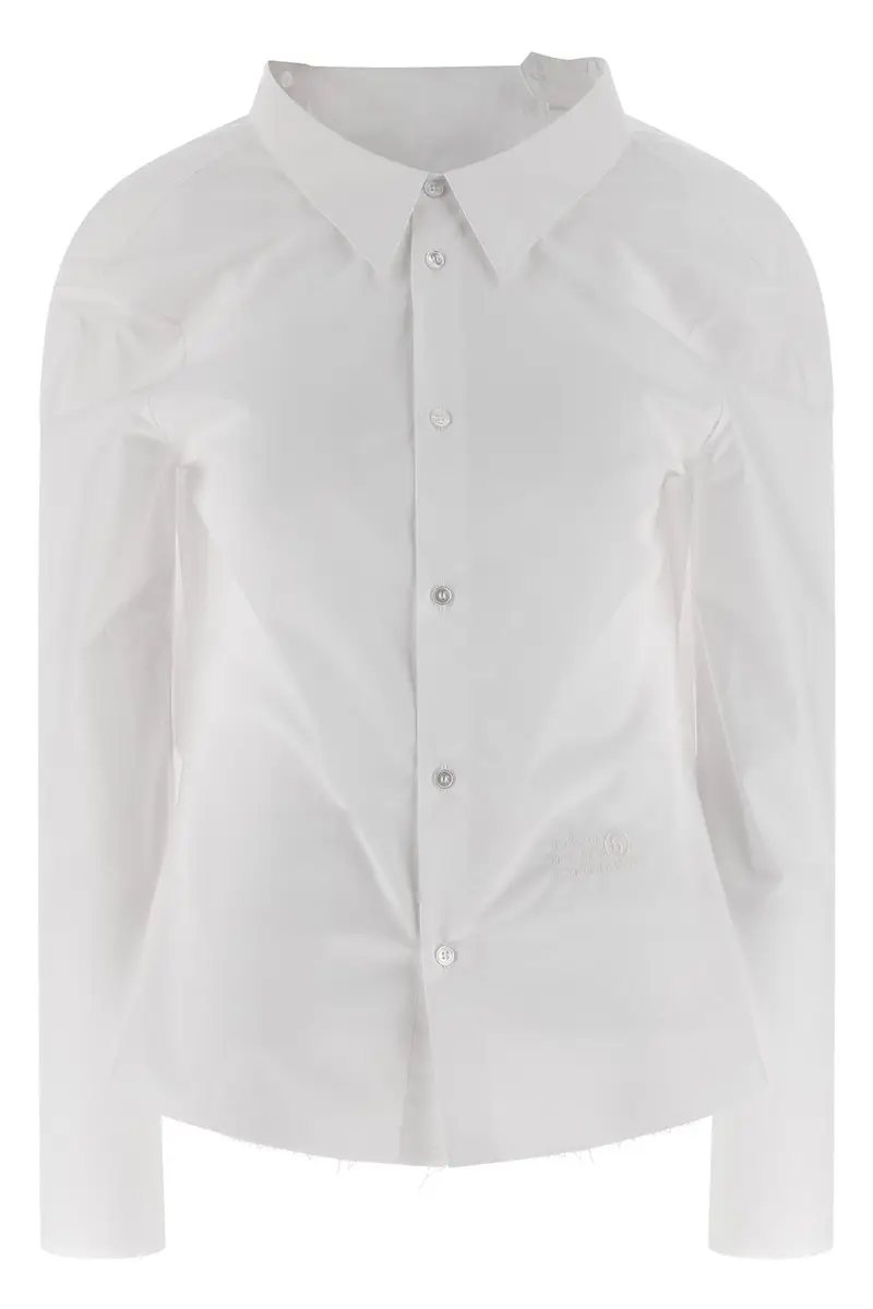 Camicia Ricamo 'Numeric Signature Mm6' Bianco