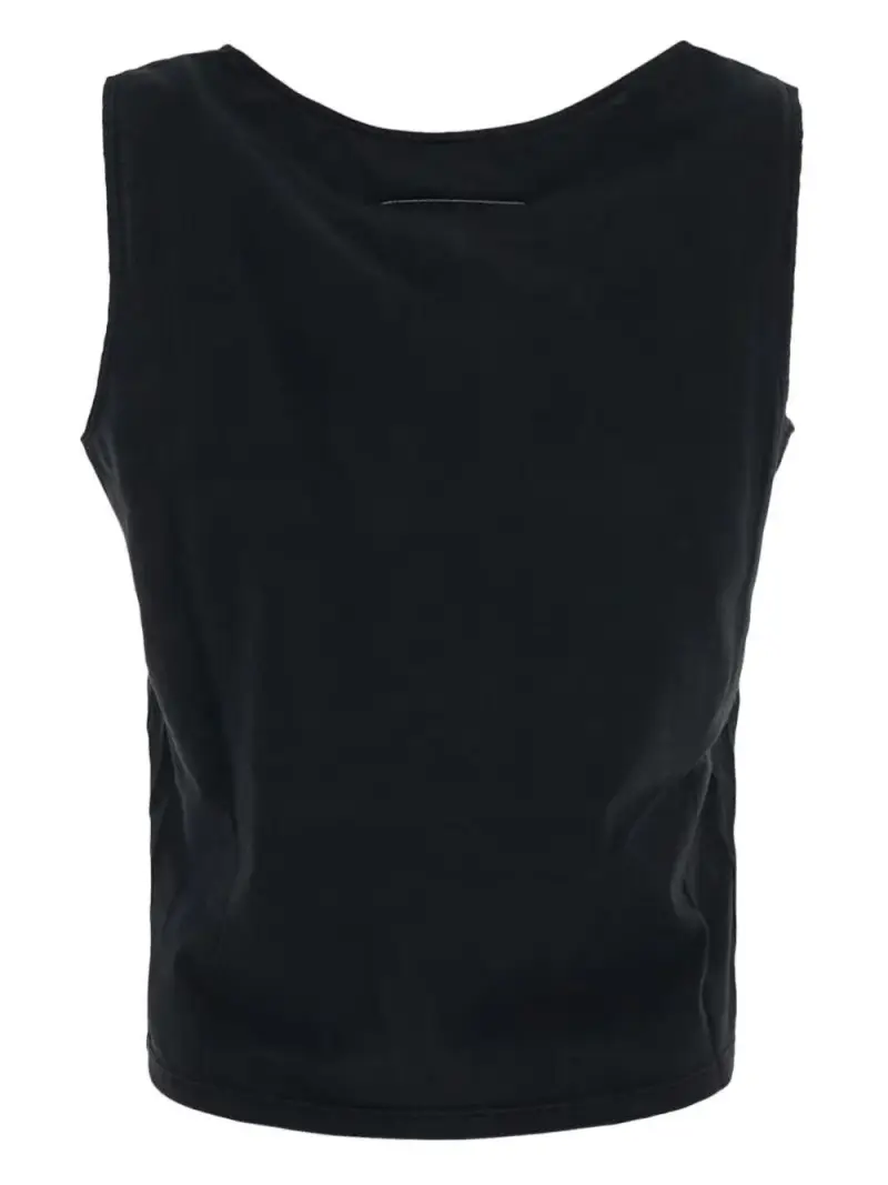 Canotta nera giro manica largo Nero miniatura 2