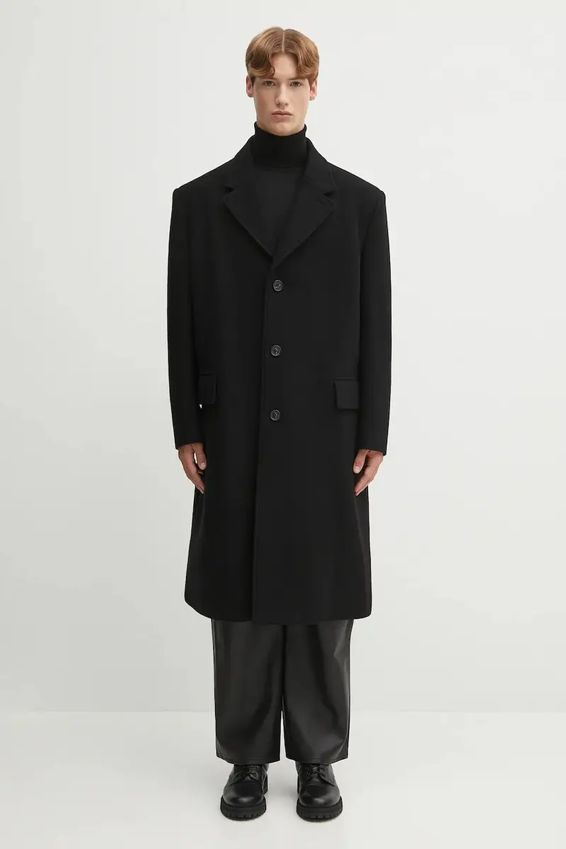 cappotto in lana colore nero SH2AA0014.M35469.900