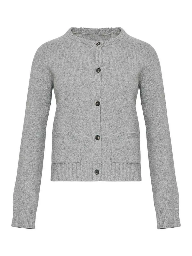 Cardigan Con Applicazione Grigio