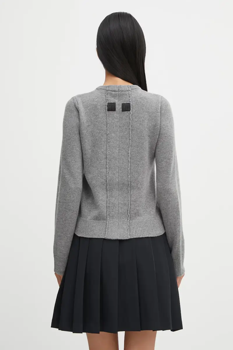 cardigan con lana colore grigio S62HP0036.M13187.854 miniatura 3