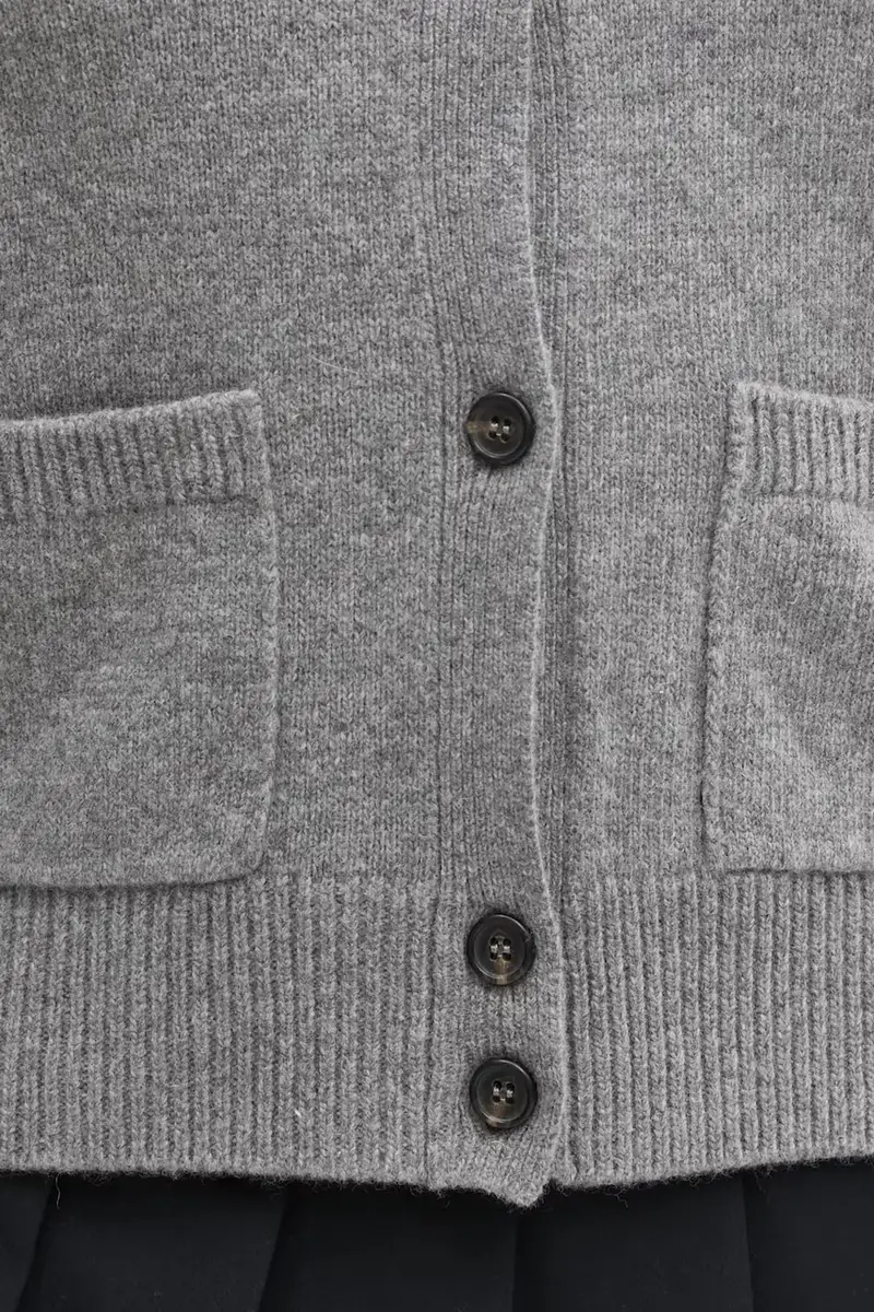 cardigan con lana colore grigio S62HP0036.M13187.854 miniatura 5