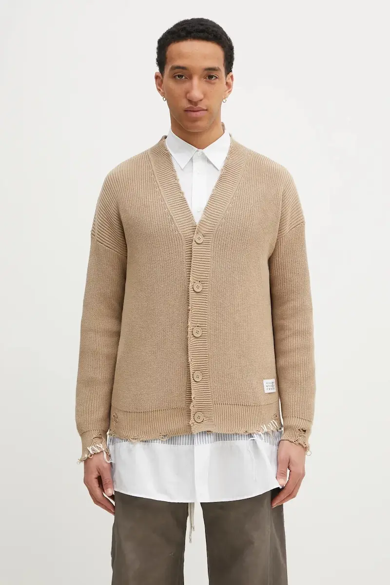 cardigan in cotone colore beige SH0HP0008