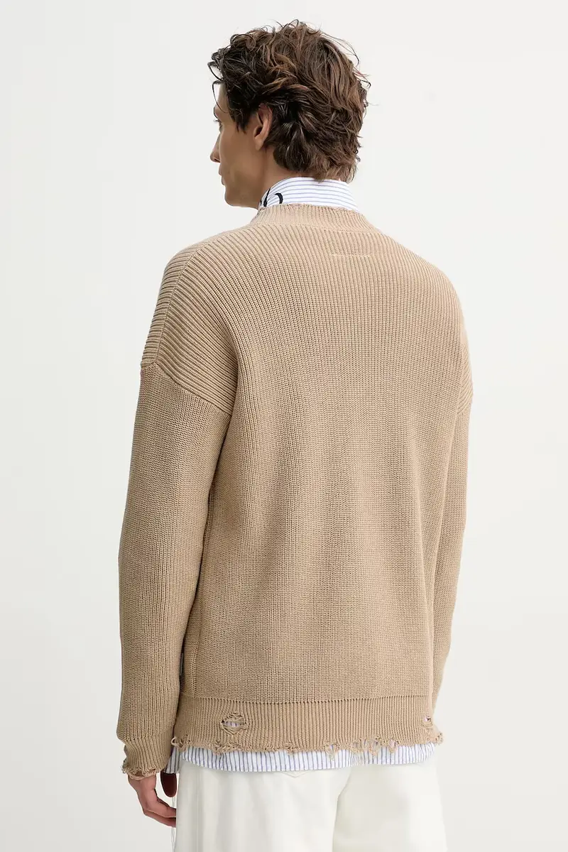 cardigan in cotone colore beige SH0HP0008 miniatura 3