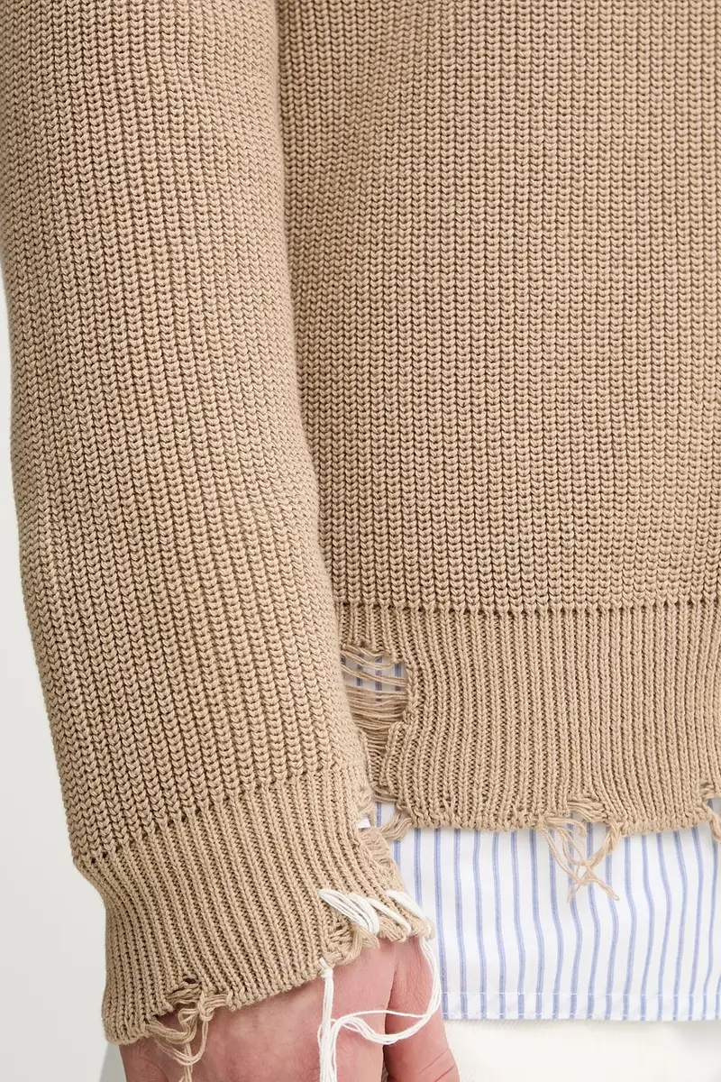 cardigan in cotone colore beige SH0HP0008 miniatura 5