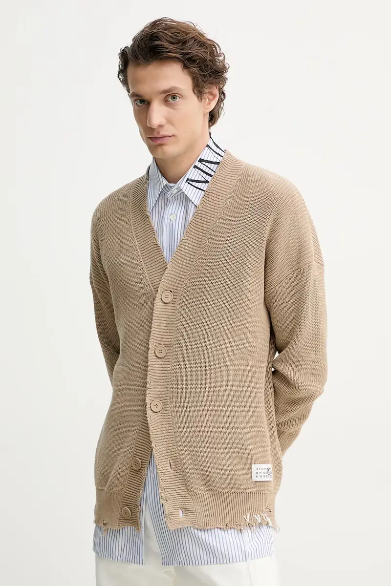 cardigan in cotone colore beige SH0HP0008