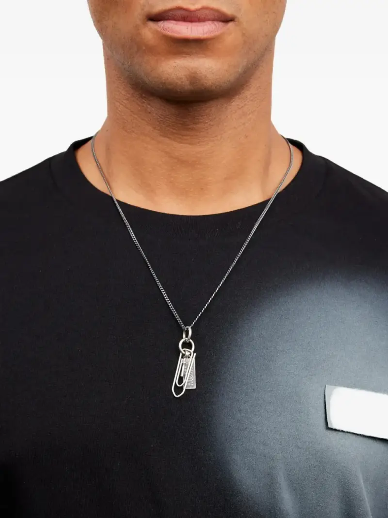 Mm6 Maison Margiela Collana argento con pendente miniatura 2