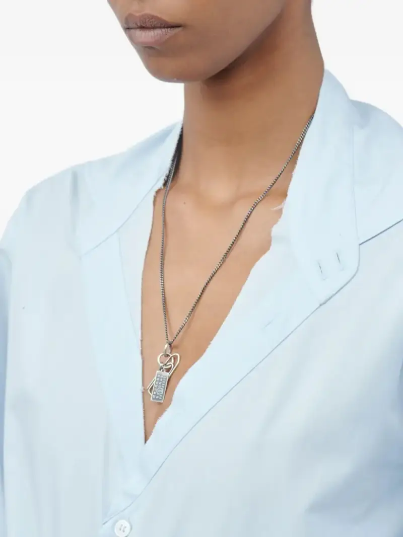 Mm6 Maison Margiela Collana argento con pendente miniatura 3