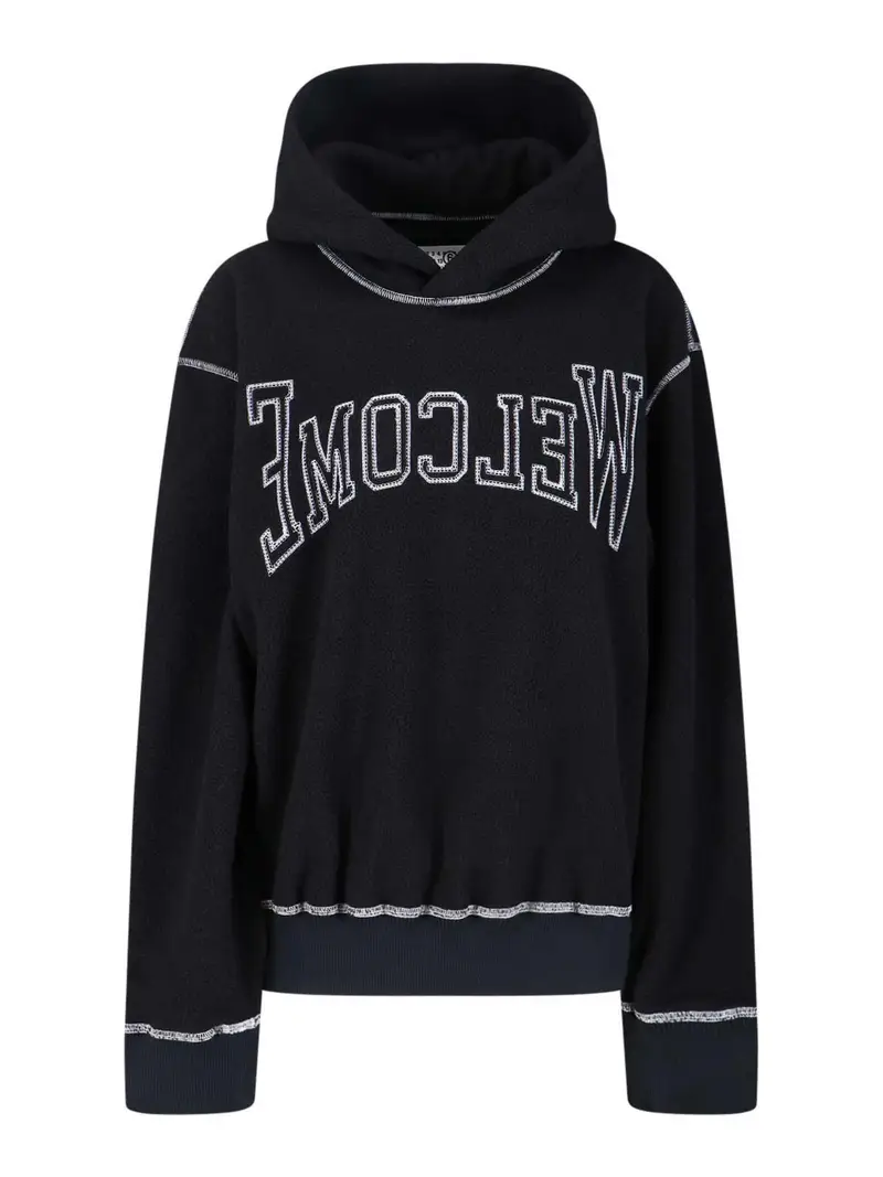 Felpa Cappuccio Logo Nero