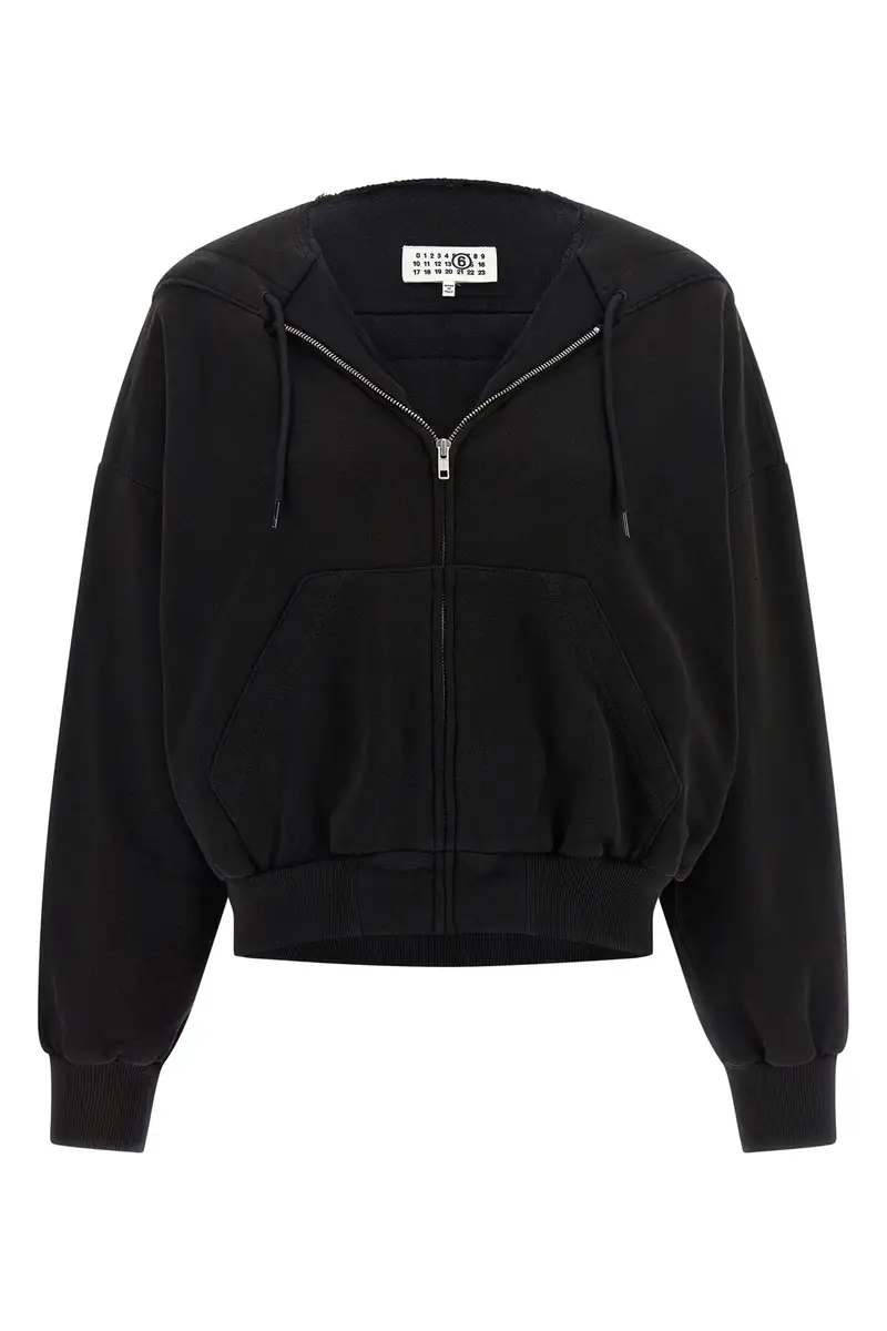 Felpa Cappuccio Trompe L oeil Nero