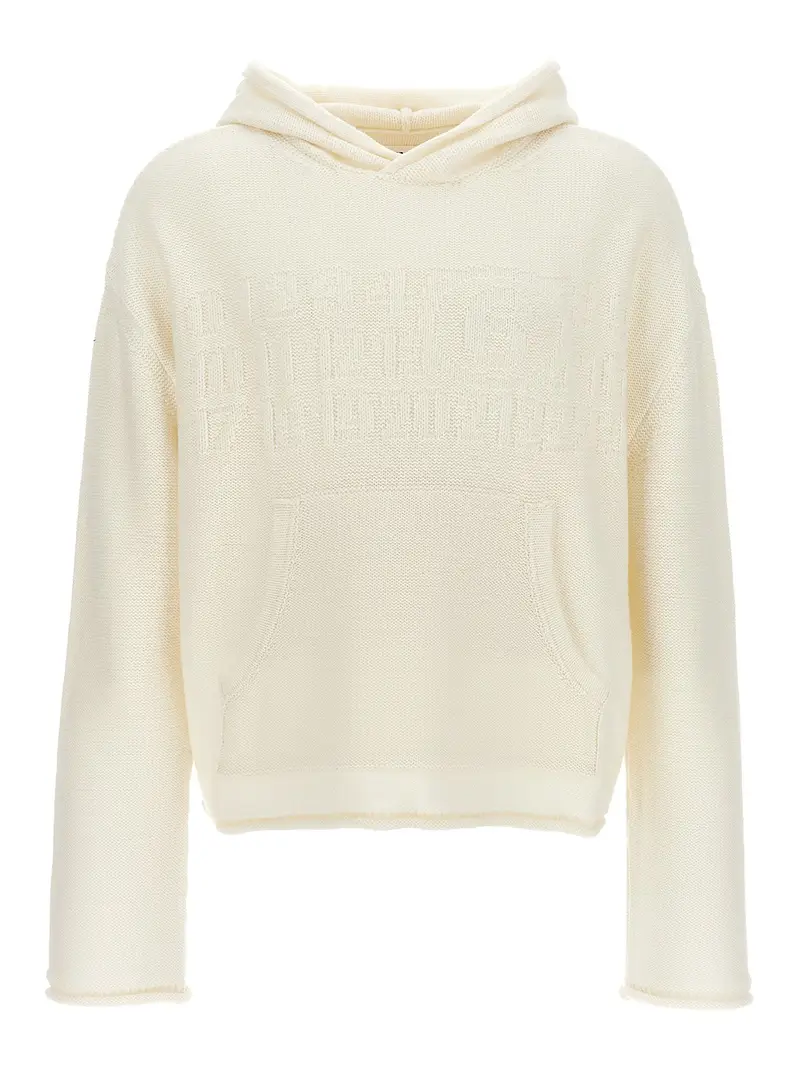 Felpa con cappuccio con logo Bianco