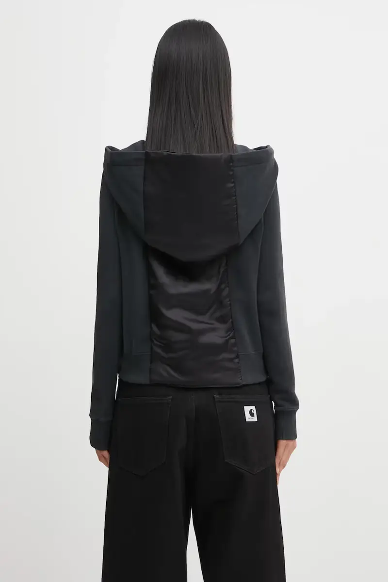 felpa donna colore nero con cappuccio S62HG0030.M25024.899 miniatura 3