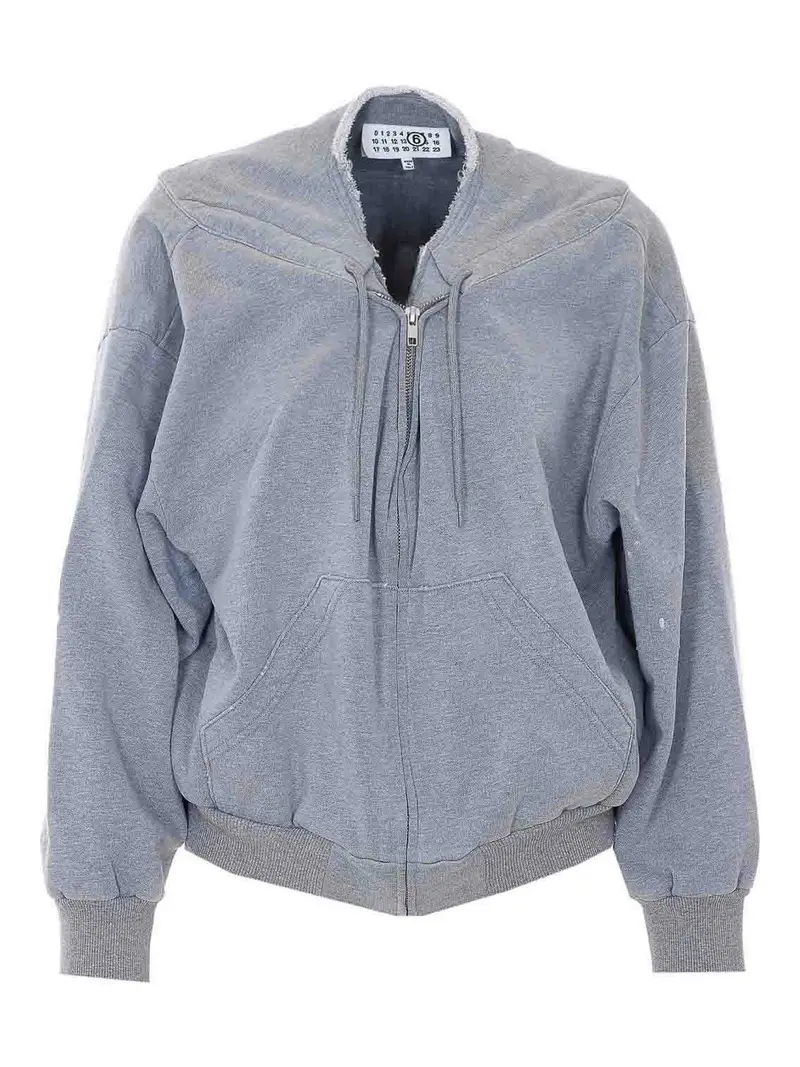 Felpa grigia con zip Grigio