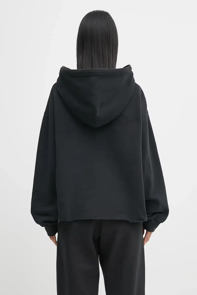 felpa in cotone donna colore nero con cappuccio S62GU0142.M25024.899 miniatura 3